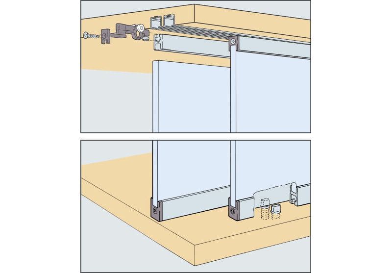 ENOX Glass Cabinet Sliding Fitting ESLD - 1203 A