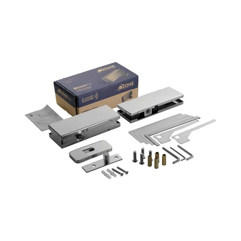 The Original Self-Closing Patch Fitting Glass Door Set | Finish: Satin Stainless Steel