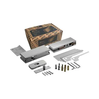 The Original Self-Closing Patch Fitting Glass Door Set | Finish: Satin Stainless Steel