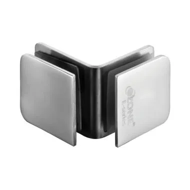 Glass-to-Glass Connector 90° | Finish: Polished Stainless Steel