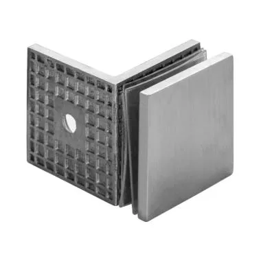 Wall-to-Glass Connector 90° | Finish: Satin Stainless Steel