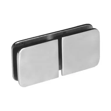Glass-to-Glass Connector 180° | Finish: Satin Stainless Steel