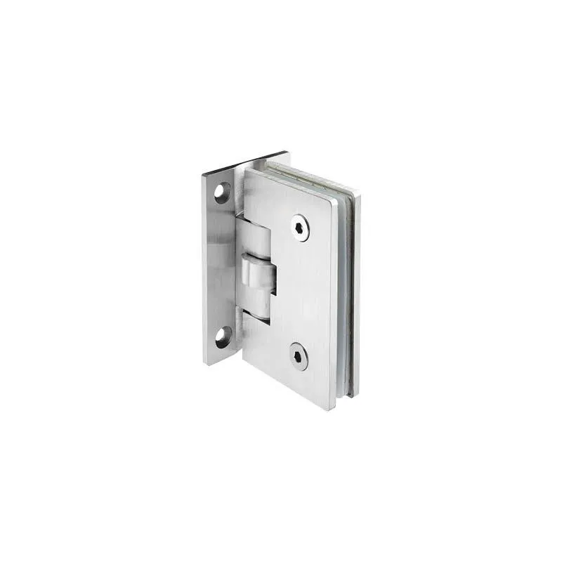 Wall-to-Glass Hinge 90° Spring Loaded | Finish: Satin Stainless Steel