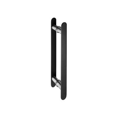 Flat Glass Door Handle in Double Tone | Size: 325MM | Finish: BM/SSS