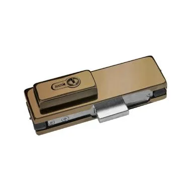 Corner Patch Lock with Strike Plate | Finish: Tan Brass