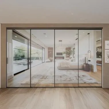 Axis Slim Frame (4507) Telescopic Sliding System (1+3) | Finish: Black Matt