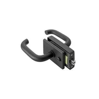 Horizontal Bathroom Glass Door Lock OZ-MGL-22S-BT Series | Finish: Black Matt