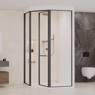Ray 135° Shower Enclosure | Finish: Black Matt