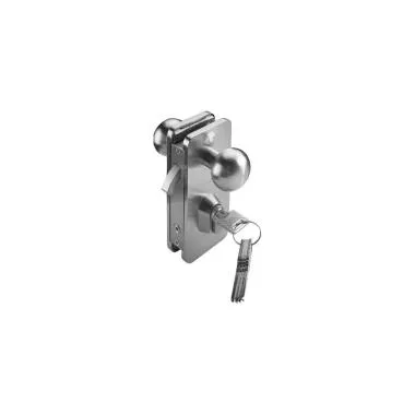 Sliding Door Lock with Knob | Finish: Satin Stainless Steel