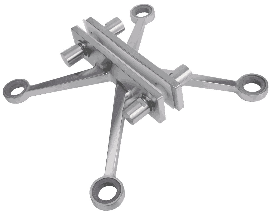 The TSP-A4 Four Way Spider with Fin is a versatile and robust connector designed for secure multi-directional connections in various applications.