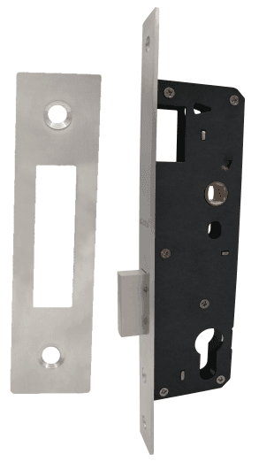 "TML Narrow Style Deadlock with Latch & Deadbolt for Steel/Wooden Doors - sleek, secure, and durable."